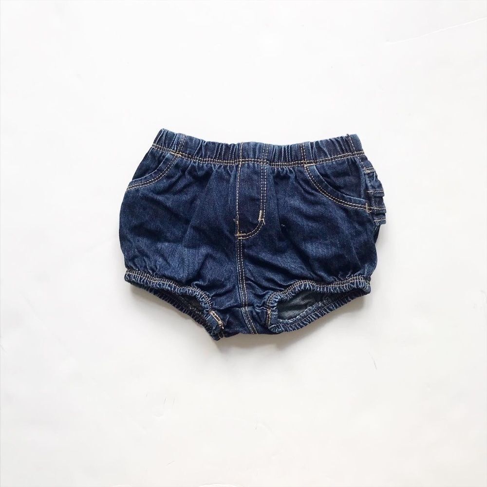Old Navy blue denim ruffle bloomers VGUC 6-12m